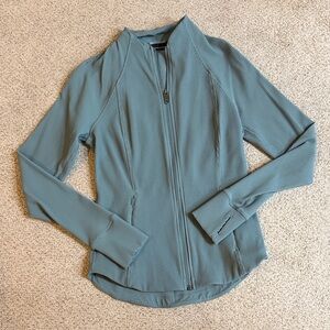 Athleta Salutation Ribbed Zip Up Jacket Small Oxidized Green